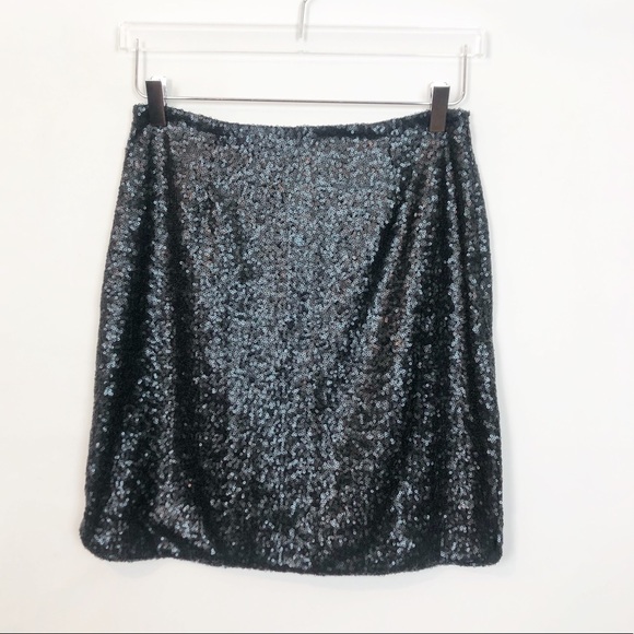 Halogen Black Metallic Sequin Skirt 4P - Picture 1 of 8